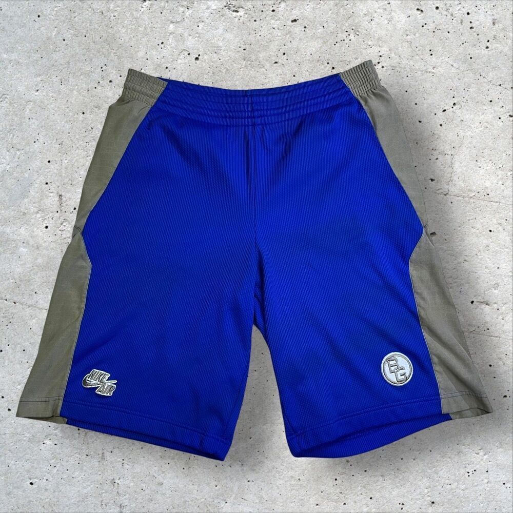 Vtg Nike Sphere Dry Basketball Shorts Men's Size L Blue Gray Colorblock BG Logo